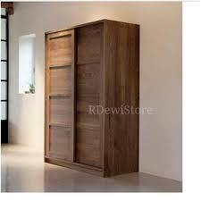 Harga lemari pakaian kayu almari baju jati minimalis pintu 3 modern tipe sliding harga murah. Lemari Baju Lemari Pakaian Kayu Jati Minimalis Pintu 2 Sleding Shopee Indonesia