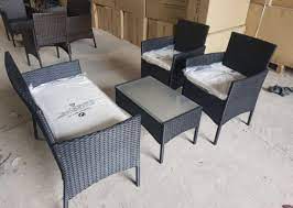 Rattan 4 Piece Garden Furniture Set In 2021 Garden Furniture Sets Balcony Furniture Garden Furniture