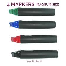 4 Markers Magnum Size Black Red Green Blue