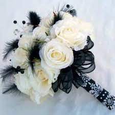 Check spelling or type a new query. Black And White Bridal Bouquets With Feathers Ideas
