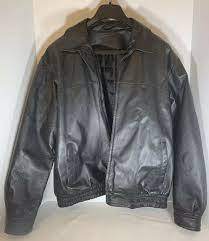 Knightsbridge Black Leather Jacket Men S Size Large W Gem
