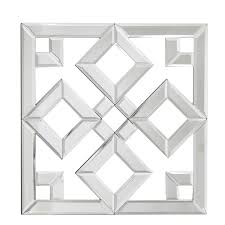 Place modern wall sculptures near a wall light or wall sconce for a striking focal. Set Of Three 40cm Geo Mirror Square Wall Art En Vogue Homes