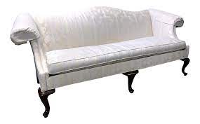 Made by the berkeley upholstering co. Drexel Heritage Queen Anne Camel Back Sofa Chairish
