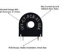 Vertical 40A 50A 0.1 Class 50/60Hz Mini AC Sensor PCB ...