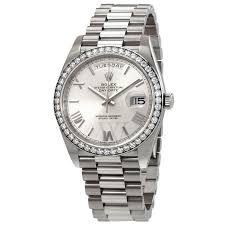 Rolex mens yellow gold super president champagne diamond youtube. Men S Day Date 18kt White Gold Rolex President Silver Dial World Of Watches