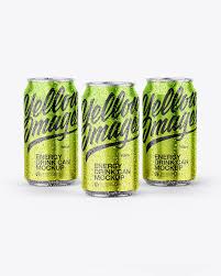 Download Three Glossy Metallic Cans Mockup In Can Mockups On Yellow Images Object Mockups PSD Mockup Templates