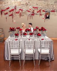 Holiday Inspired Wedding Photoshoot In Silver Red Red Silver Wedding Red Wedding Theme Silver Wedding Decorations