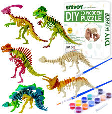 While artwork, piece size, and. Buy Stevoy Diy 3d Paint Wooden Puzzles Kit For Kids Pack Of 6 Dinosaur Model Paint Kit With Brush Toys For Children Educational Crafts Building Stem Online In Indonesia B08jyhbbm6