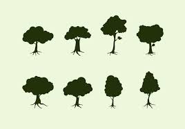 Illustration of nature shape trees. Flat Tree With Roots Free Vector Eps Svg Uidownload