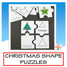 A special collection of jigsaw puzzles that include unique shapes and features. Christmas Shapes Christmas Shape Puzzles Math Writing And Literacy Pre K