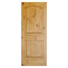 Krosswood Doors Rustic Knotty Alder 2 Panel Top Rail Arch Solid Wood Core Stainable Left Hand Prehung Exterior Door Ae 0023680lh The Home Depot Wood Front Doors Wood Exterior Door Prehung Exterior Door