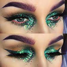 Maybe you would like to learn more about one of these? Glitter Green Coral Eye Makeup Musical Festival Eyebrows Fleek Slay Pretty Winged Eye Carnival Makeup Festival Makeup Glitter Mermaid Makeup