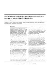 pdf benefit adequacy among elderly social security retired