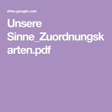 Unsere Sinne Zuordnungskarten Pdf Sinne Karten Eltern Vom Mars
