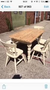Shabby Chic Upcycled Farmhouse Pine Table And 6 Chairs Shabby Chic Table And Chairs Pine Table Dining Table In Kitchen
