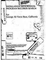 CH2M CHILL NSTALLATIONRESTORATION :Ii7; • ,. ., •..... 0 ROGRAM RECORDS  SEARCH --1lik-i. „. i!....., ;For T°1 George Air