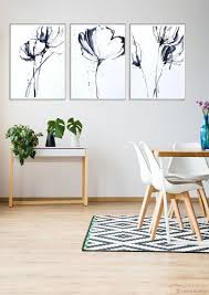 Black And White Flower Framed Wall Art Scandi Downloadable Set Floral Minimalist Line Art Printable Etsy Gallery Wall Artwork Monochrome Gallery Wall Wall Artwork