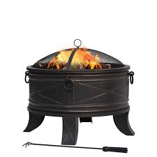 It can be used on its own or as an insert for a brick surround. Hampton Bay Quadripod 26 In Round Fire Pit Ft 51161 The Home Depot