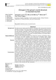 PDF) Changes in the groups social structure in mountain tourism
