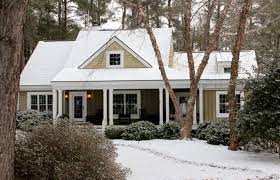 Snow Day Southern Style Spanish Style Homes Cottage Homes Lakeside Cottage