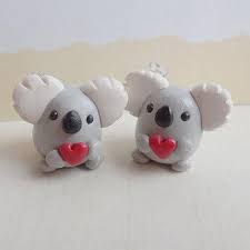 Polymer Clay Koala Animal Sculpture Miniature Animal Figurine Valentines Bear Gift Clay Koala Figure Cla Clay Animals Animal Figurines Polymer Clay Animals