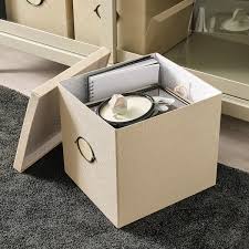 Kvarnvik Storage Box With Lid Beige Length 13 Find It Here Ikea Storage Boxes With Lids Cardboard Boxes With Lids Storage Box
