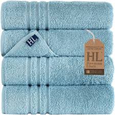 Hammam Linen Light Baby Blue Bath Towels 4-Pack