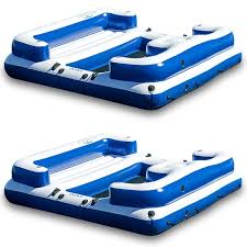 Intex Oasis Island Inflatable Giant 5 Person Lake Floating Lounge Raft 2 Pack Wish Floating Lounge Cool Pool Floats Inflatable Floating Island