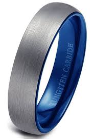 Black And Blue Tungsten Mens Ring 6mm Tungsten Carbide Ring Inner Blue Polished Engagement Wedding Band Comfort Fit Brushed Matte Fini With Images Rings Mens Wedding Bands Tungsten Mens Rings Rings For Men