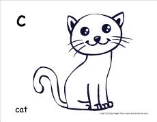 Do help your kid color the cat's hat and her roses with red or pink. Letter C Writing And Coloring Sheets