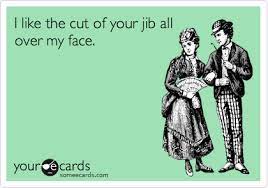 Cut off nose to spite face; I Like The Cut Of Your Jib All Over My Face Flirting Ecard