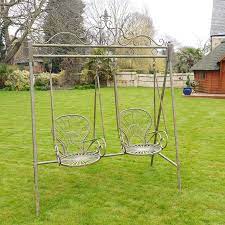 Aged Double Swing Seat Moveis De Metal Mobilia Minimalista Balancos