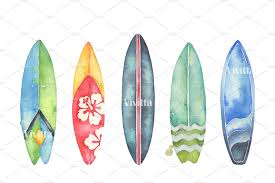 Surfing Watercolor Clipart Set By Vivitta On Creativemarket Surfboard Painting Surf Painting Watercolor Clipart