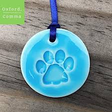 Ceramic Paw Print Ornament Dog Paw Print Decor Pet Lover Gift Pet Ornament Porcelain Animal L Paw Print Ornament Paw Print Decorations Gifts For Pet Lovers
