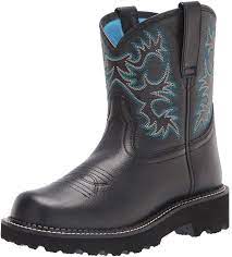 Ariat Fatbaby Women S Leather Western Boots Black Deertan 12 Mid Calf Amazon Com