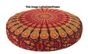 Pouf Cover Indian Round Pillow Cotton Handmade 35 Floor Dog Bed Covers Throw Cushion Filler Pouffe In 2020 Large Floor Pillows Tapestry Cushion Mandala Throw Pillow