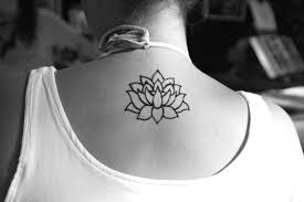 Small Outline Lotus Flower Tattoo On Back Neck Lotus Flower Tattoo Design Flower Tattoo Neck Tattoo