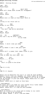 Blues Guitar Song Lyrics Chords Tablature Playing Hints For Angie Rolling Stones Lyrics And Chords Blues Guitar Lessons Blues Guitar