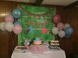 Touchdowns Or Tutus Sweets Table Tutus Gender Reveal Gender Reveal Party Gender Reveal Party Invitations