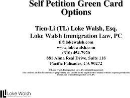 To apply for a green card through a family relationship, you must have one of only a handful of eligible relationships with a u.s. Self Petition Green Card Options Pdf Free Download