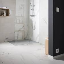 Carrelage Sol Et Mur Blanc Effet Marbre Rimini L 30 X L 60 Cm Leroy Merlin Carrelage Sol Marbre Blanc Douche Marbre Blanc