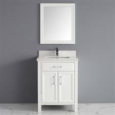 Pedestal, wall mount faucet ready. Spa Bathe Calumet 28 In Bathroom Vanity Ca28wht Ssc Lowe S Canada
