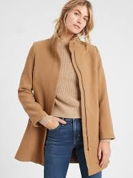 Short Funnel Neck Coat Banana Republic Factory In 2020 Funnel Neck Petite Shorts Coat