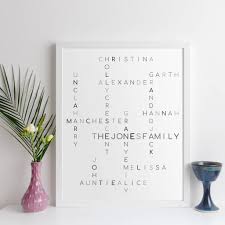 This clue and much more will you find here. Personalised Family Names Print Crossword By Elevencorners Notonthehighstreet Com