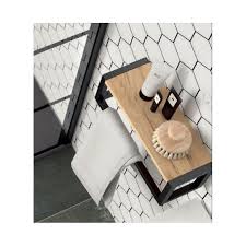 Etagere Avec Porte Serviette Bain Suspendu Vinci Avec Structure Alu Laque Noir Et Chene Africain Largeur 40 Ou 60cm Casalux Home Design Muebles Decoracion Del Bano Muebles De Hierro