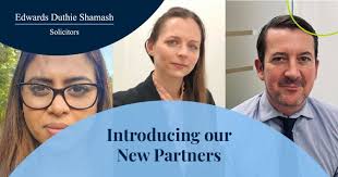 I am beyond thrilled to have been invited, and to have accepted, to join  the fantastic partnership at Edwards Duthie Shamash Solicitors.
