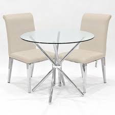 Dining table sets are a fast way to make a dining room look perfectly pulled together. Metro Lane Desborough Circular Glass Dining Set With 2 Chairs Wayfair Co Uk