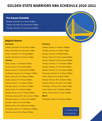 Please be advised this schedule is subject to change. Printable 2020 21 Golden State Warriors Schedule And Tv Schedule Printerfriendly
