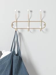 Patere En Metal Et Bois 6 Crochets Dore Blanc 2 Porte Manteau Mural Porte Manteaux Patere