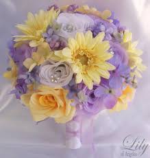 Maybe you would like to learn more about one of these? Wedding Bouquet Bridesmaid Bouquet Wedding Flower Silk Flower Bouquet Bouquet 17 Piece Set Yellow Lavender Wisteria Lily Of Angeles